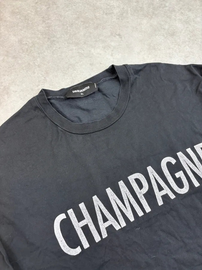 FW2018 Dsquared2 Black Champagne Longsleeve T-Shirt rUGWZXH 4