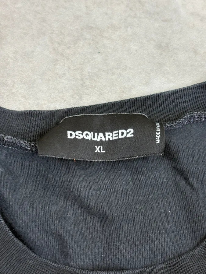 FW2018 Dsquared2 Black Champagne Longsleeve T-Shirt rUGWZXH 7