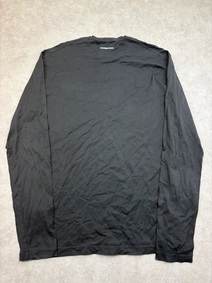 FW2018 Dsquared2 Black Champagne Longsleeve T-Shirt rUGWZXH 5