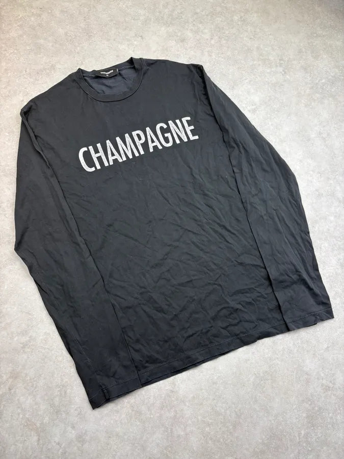 FW2018 Dsquared2 Black Champagne Longsleeve T-Shirt rUGWZXH 3