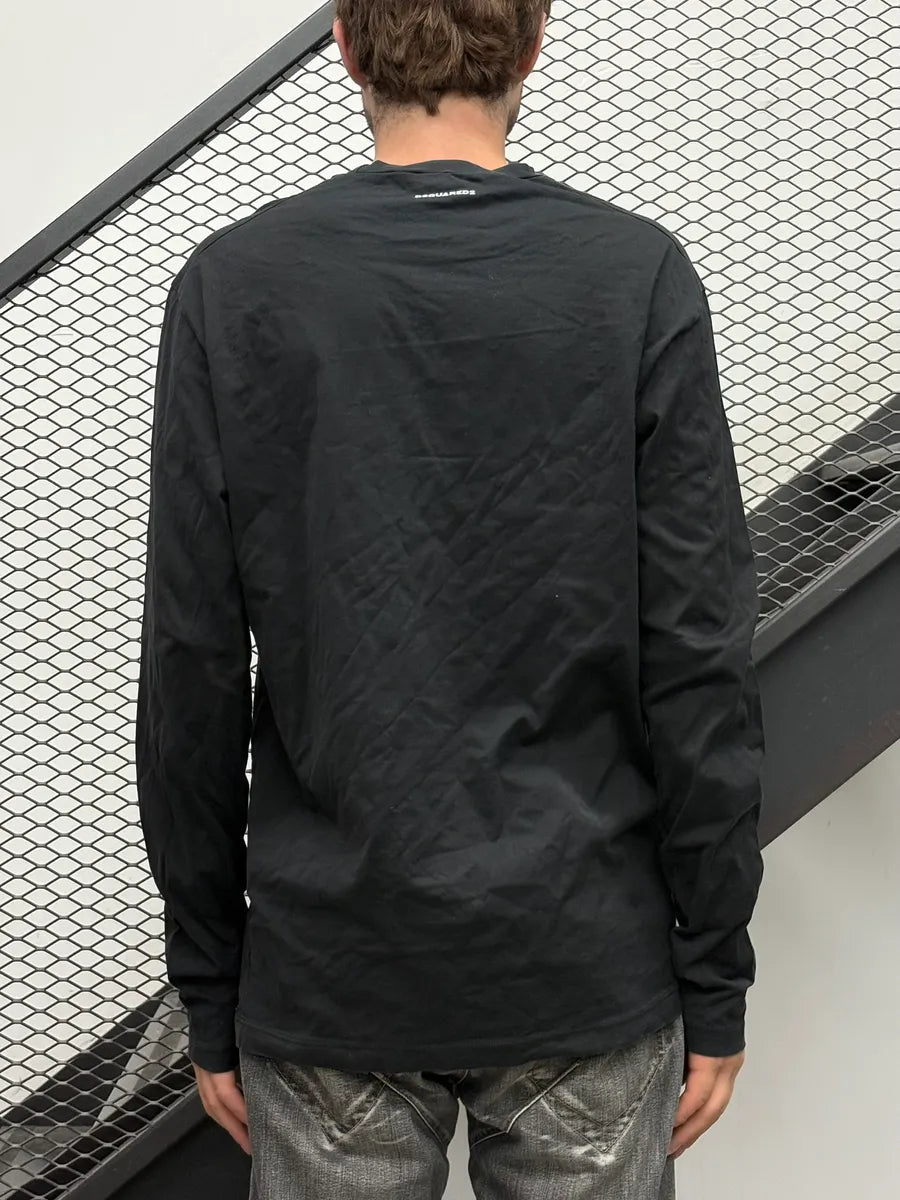 FW2018 Dsquared2 Black Champagne Longsleeve T-Shirt rUGWZXH 2