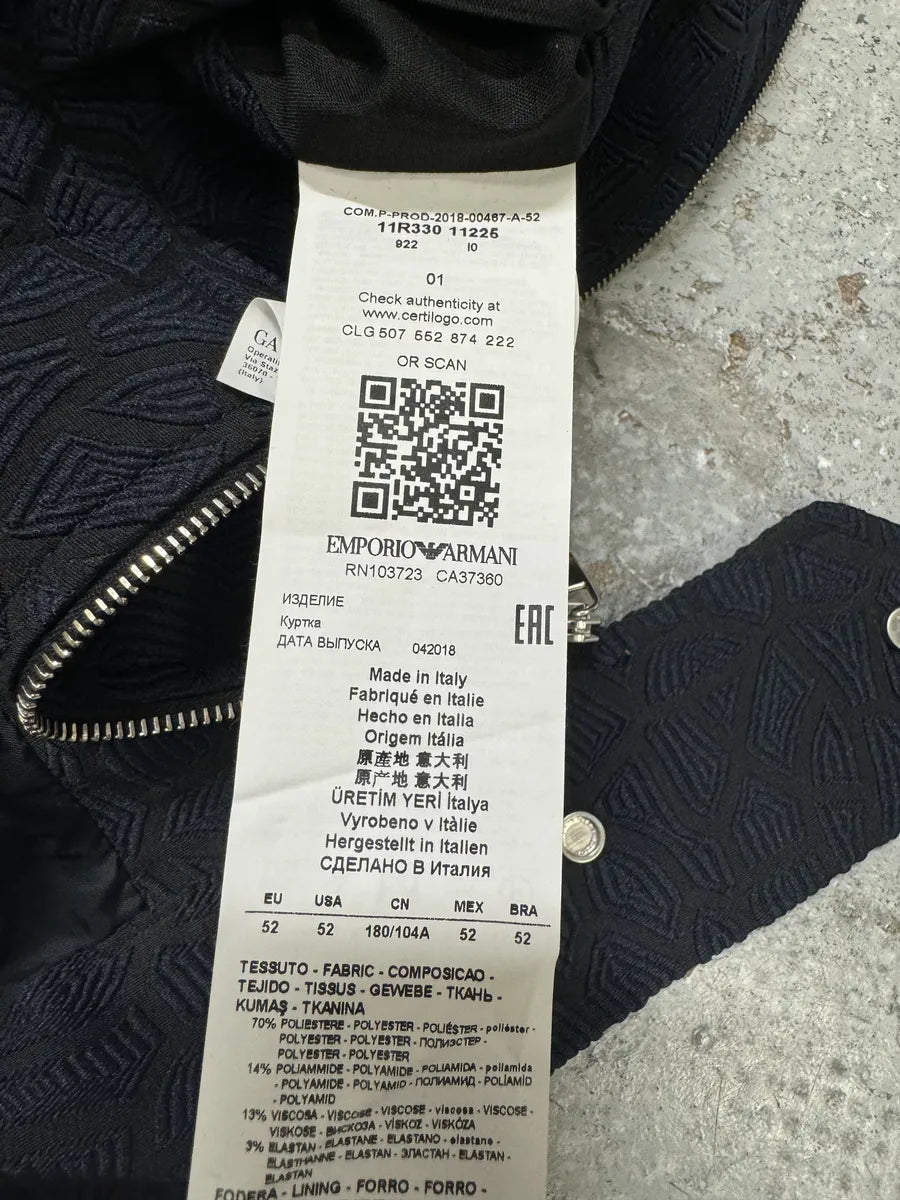 FW2018 Emporio Armani Asymmetrical Navy Light Shadow Jacket UEDGZXI 11