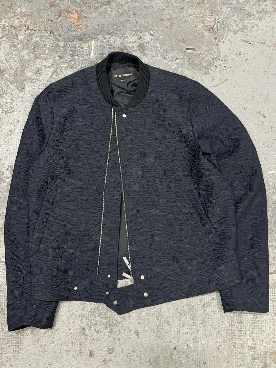 FW2018 Emporio Armani Asymmetrical Navy Light Shadow Jacket UEDGZXI 7