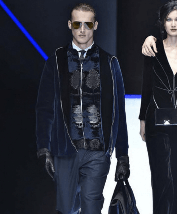 FW2018 Emporio Armani Layered Black Floral Hooded Jacket eibjIzN 0