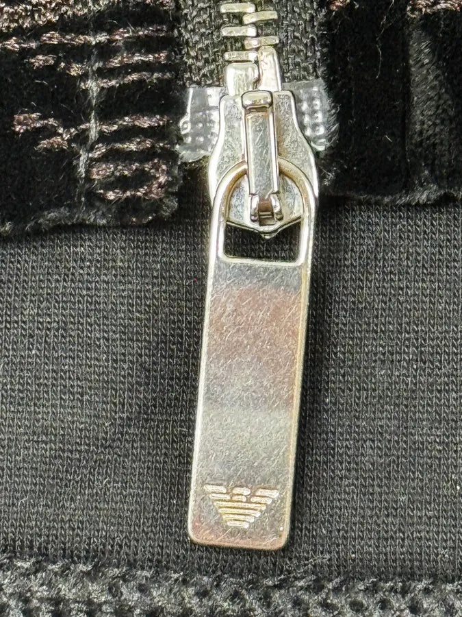 FW2018 Emporio Armani Layered Black Floral Hooded Jacket eibjIzN 12