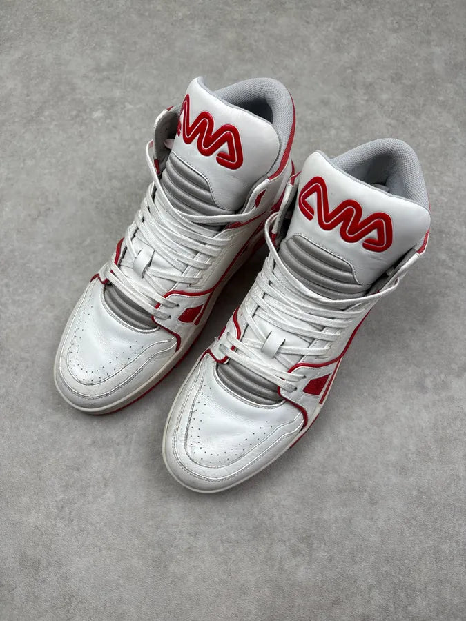 FW2018 Louis Vuitton White Leather Trainer High Sneakers gqGpteL 2