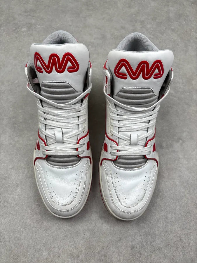 FW2018 Louis Vuitton White Leather Trainer High Sneakers gqGpteL 1