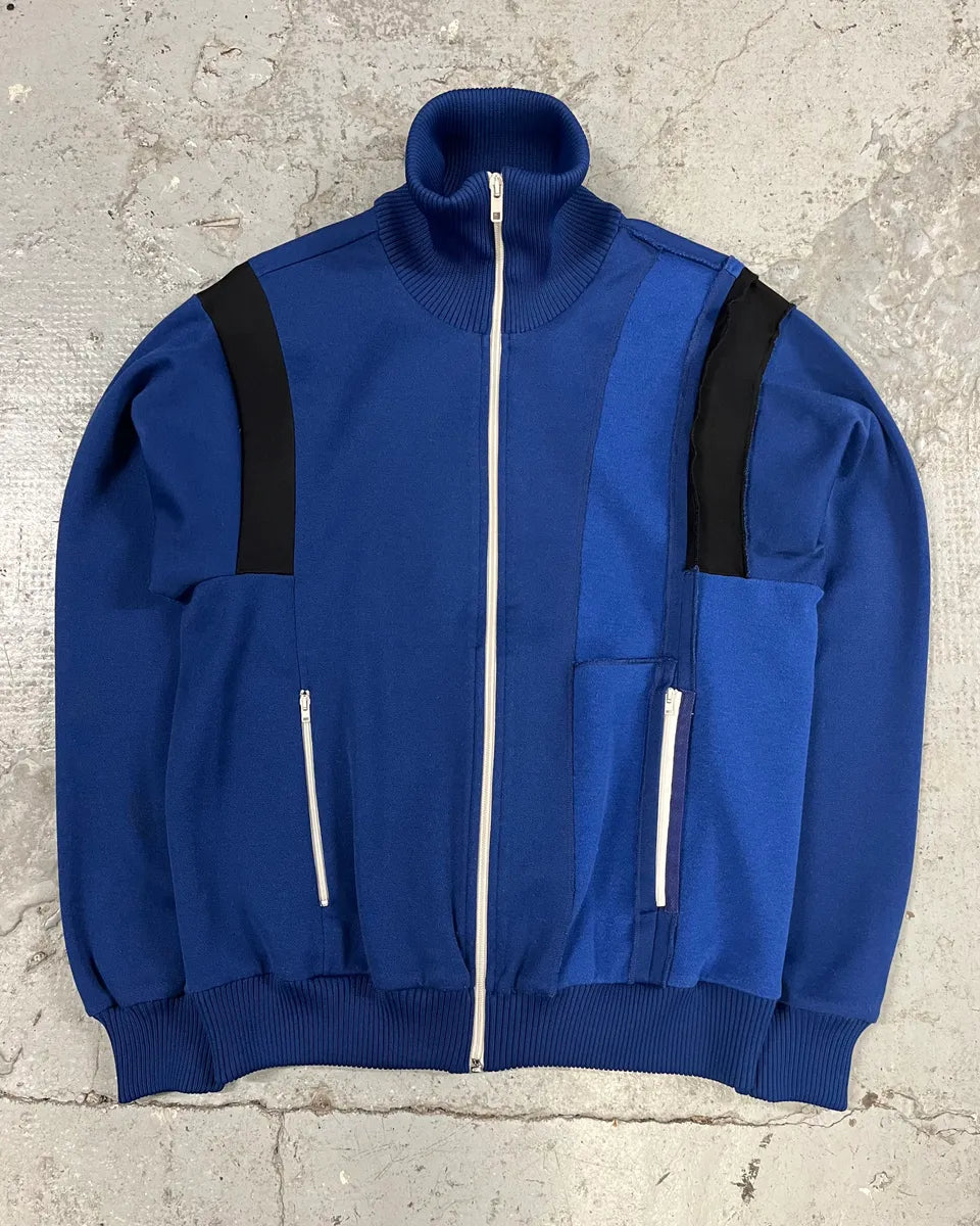 FW2018 Maison Margiela Blue Panelled Track Zip-up Sweater (S/M) 0