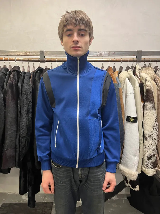 FW2018 Maison Margiela Blue Panelled Track Zip-up Sweater (S/M) 2