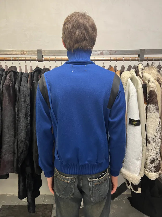 FW2018 Maison Margiela Blue Panelled Track Zip-up Sweater (S/M) 3
