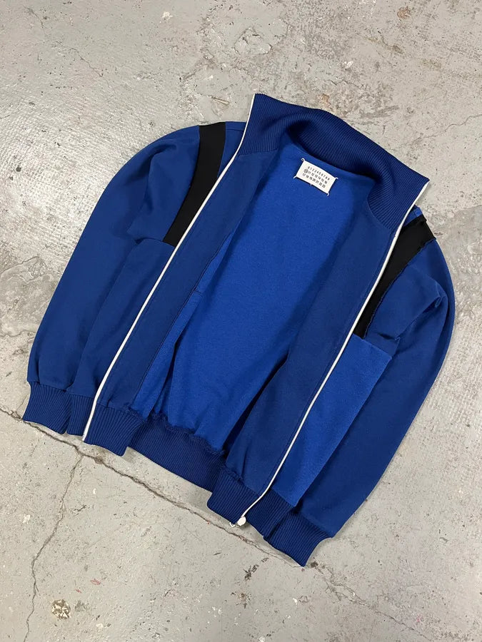 FW2018 Maison Margiela Blue Panelled Track Zip-up Sweater (S/M) 4