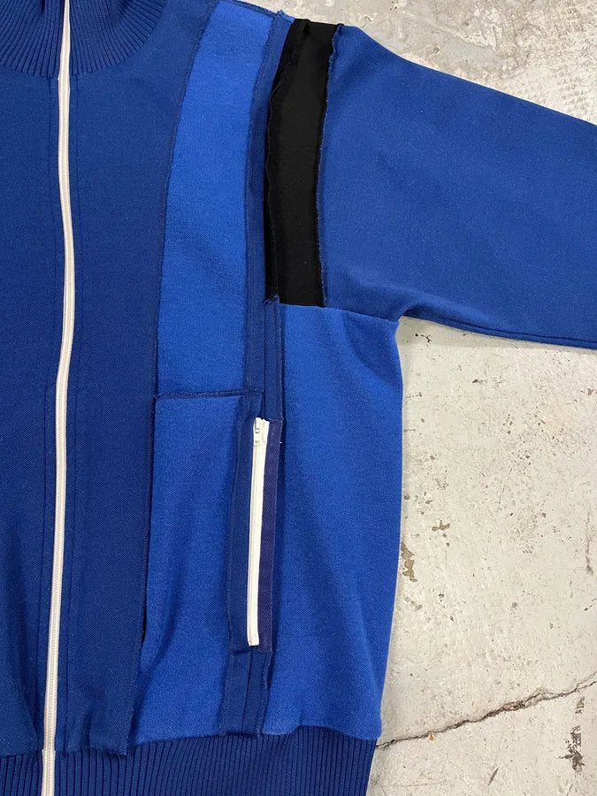 FW2018 Maison Margiela Blue Panelled Track Zip-up Sweater (S/M) 6
