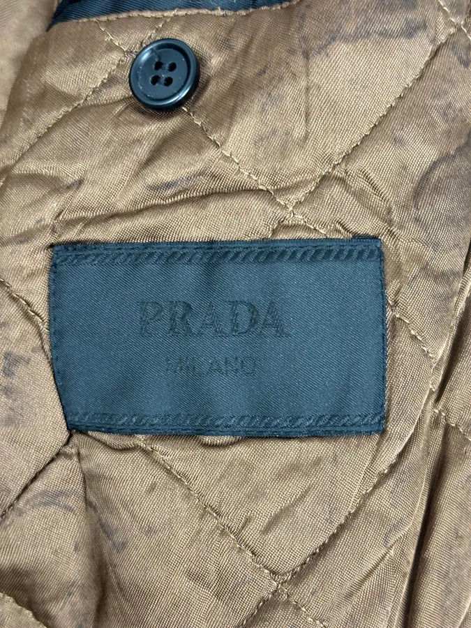 FW2018 Prada Black Leather Varsity Bomber Jacket plhgUMx 9