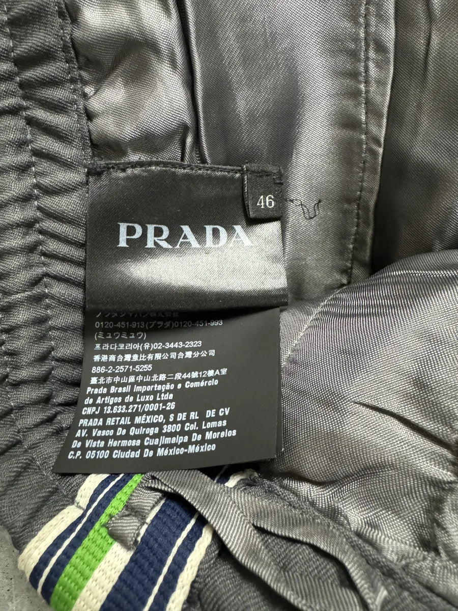 FW2018 Prada Grey & Green Lined Trousers Pants QCpiQwV 10