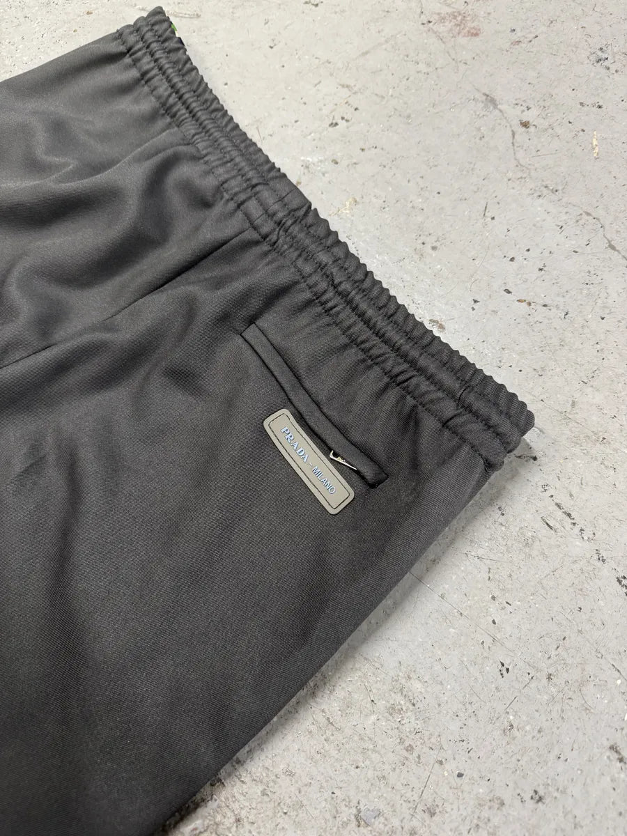 FW2018 Prada Grey & Green Lined Trousers Pants QCpiQwV 11