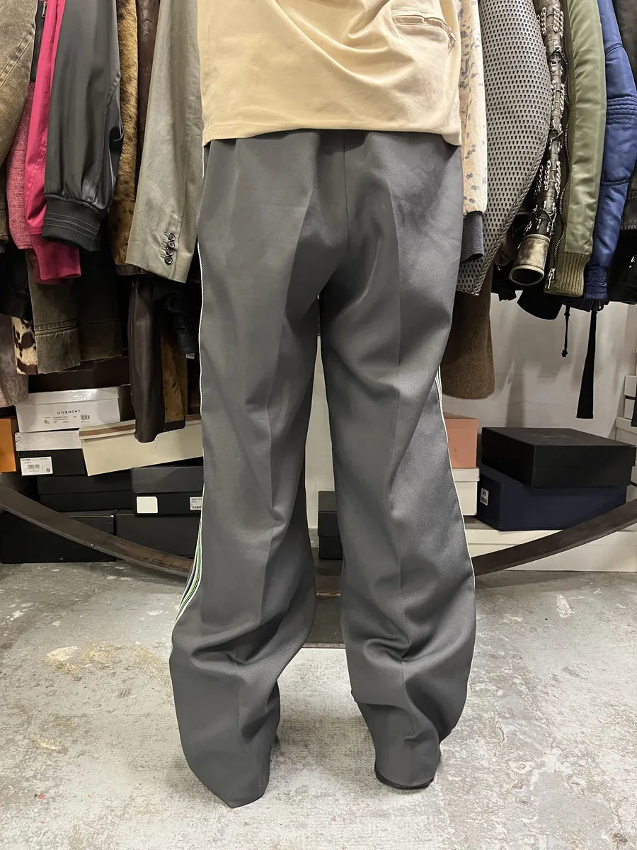FW2018 Prada Grey & Green Lined Trousers Pants QCpiQwV 3