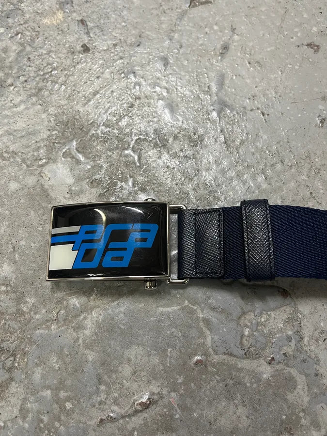 FW2018 Prada Navy Minimalist Belt wunvupT 3