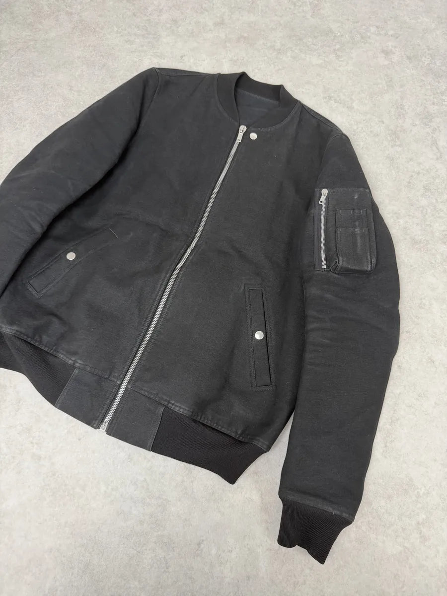 FW2018 Rick Owens Sisyphus Black Minimalist Bomber Jacket vpVqpMx 8