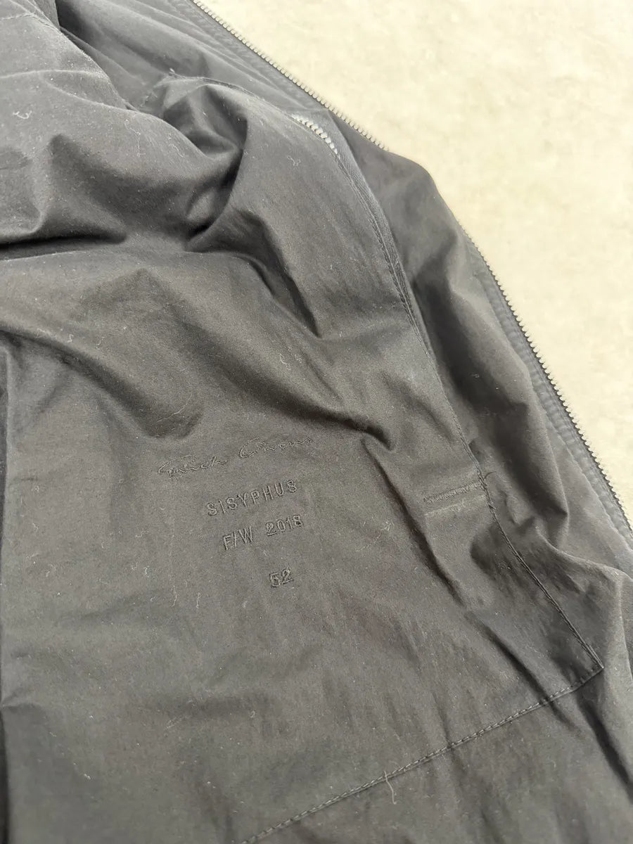 FW2018 Rick Owens Sisyphus Black Minimalist Bomber Jacket vpVqpMx 9