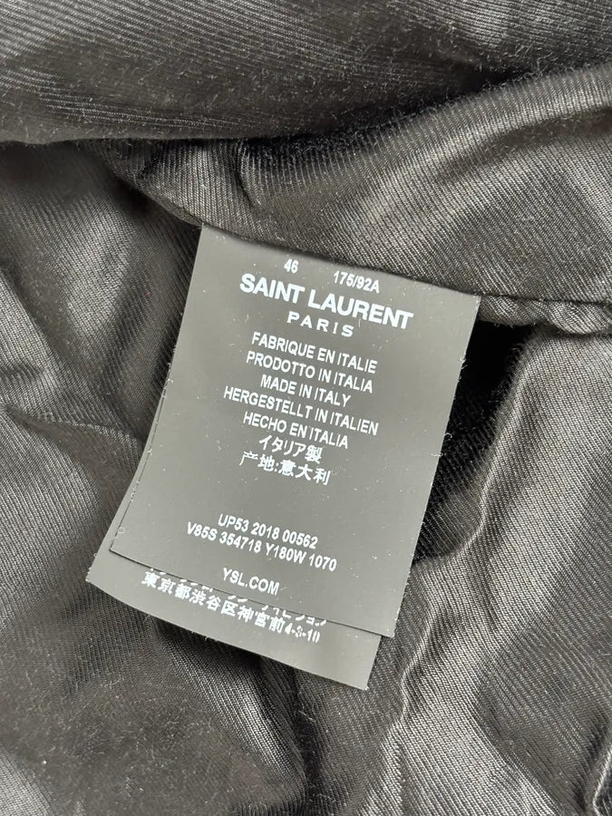 AW2018 Saint Laurent Red & Black Hybrid Leather Varsity Jacket  yOHiFNS 8
