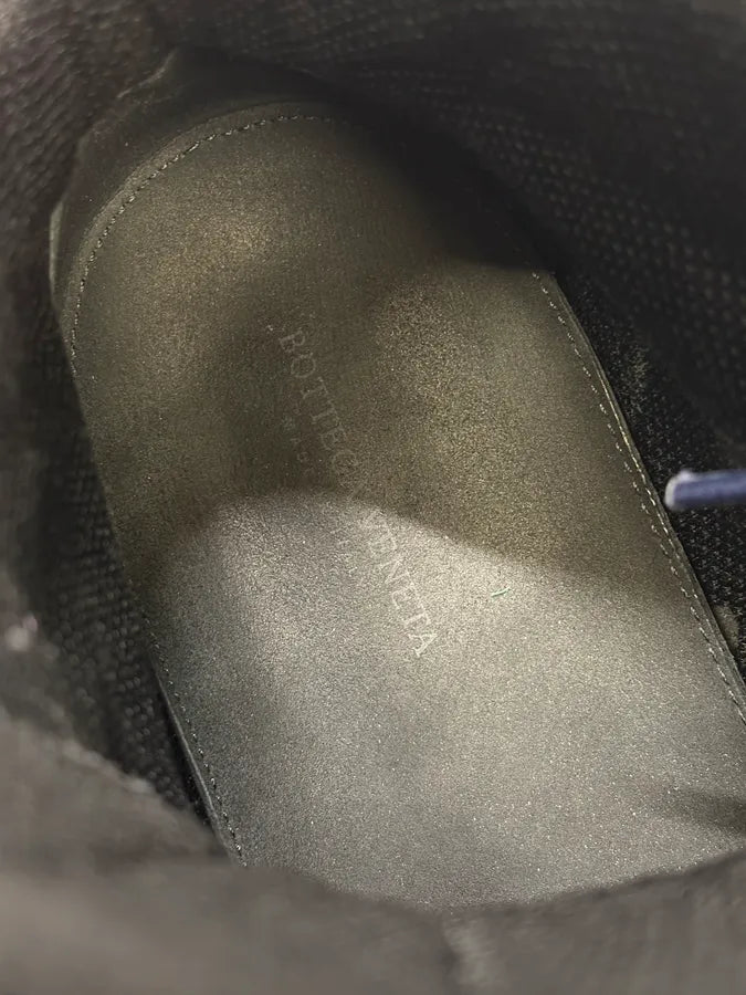 FW2019 Bottega Veneta Navy Suede High-Top Sneakers FyrIRJE 8