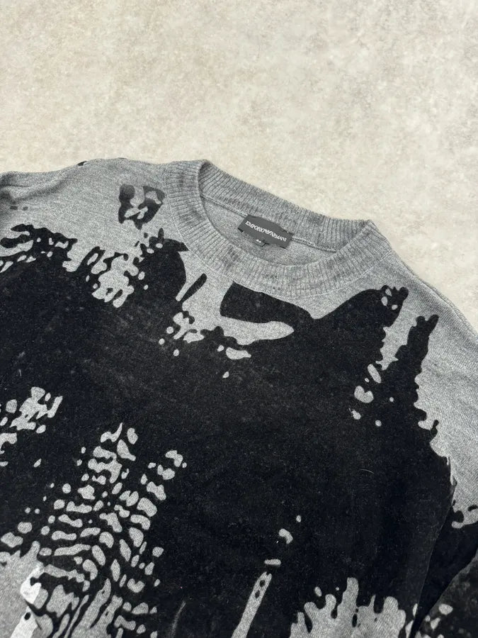 FW2014 Emporio Armani Abstract Skyscrapers Grey Sweater gIdMAgg 5