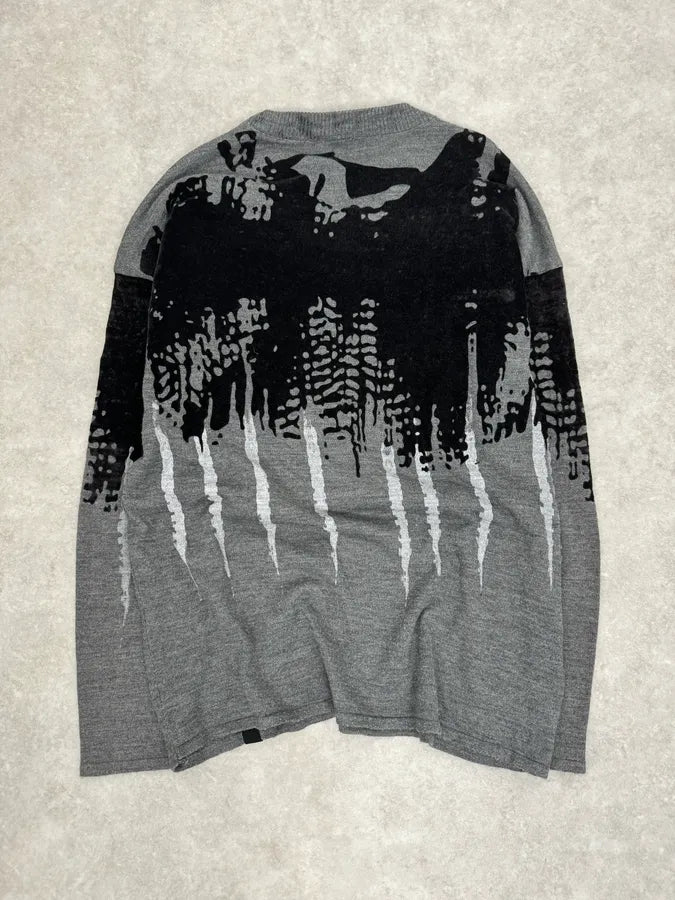 FW2014 Emporio Armani Abstract Skyscrapers Grey Sweater gIdMAgg 8