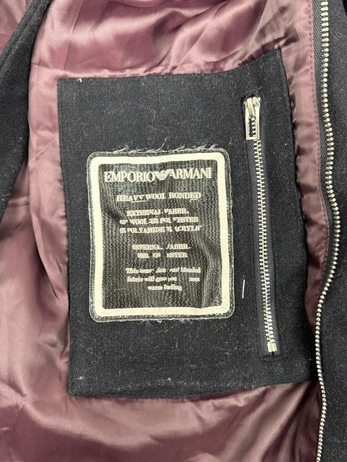 FW2019 Emporio Armani Navy Wool Layers Long Jacket FxjIgFf 11