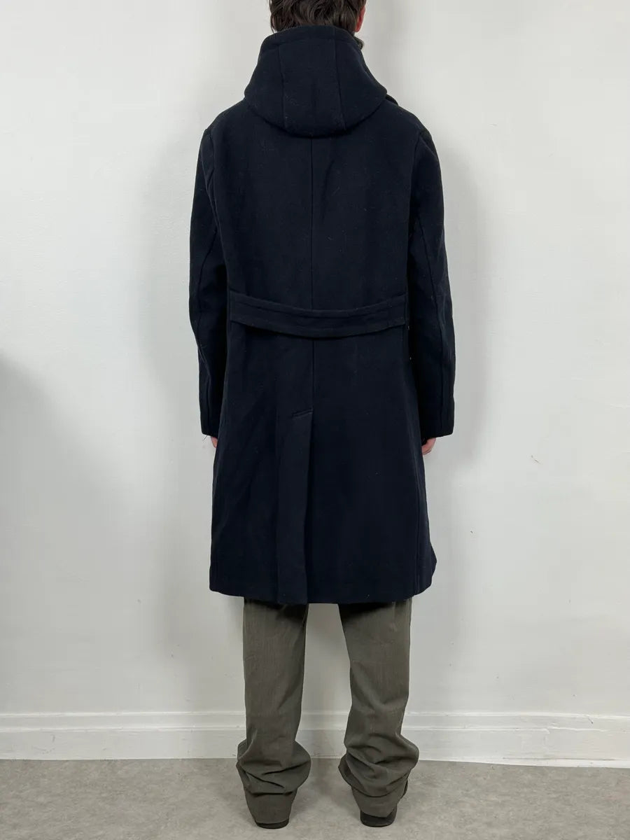 FW2019 Emporio Armani Navy Wool Layers Long Jacket FxjIgFf 2
