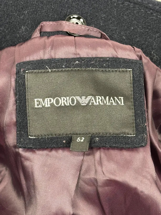 FW2019 Emporio Armani Navy Wool Layers Long Jacket FxjIgFf 10