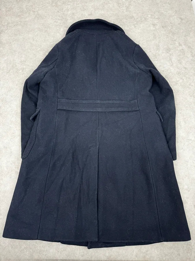 FW2019 Emporio Armani Navy Wool Layers Long Jacket FxjIgFf 5