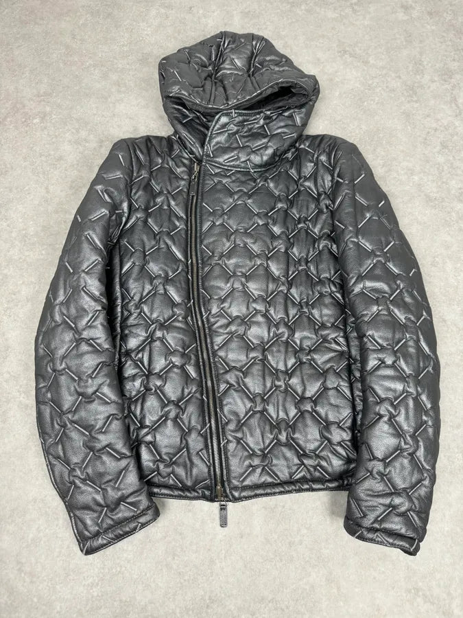 FW2019 Emporio Armani Reversible Asymmetrical Quilted Leather Jacket EdNyeuB 0