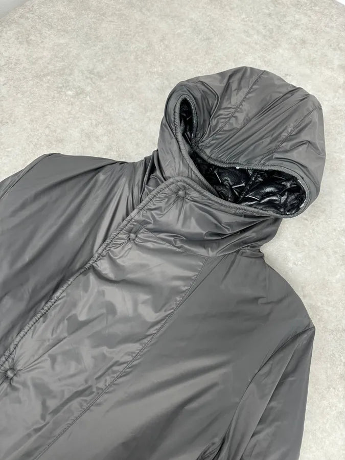 FW2019 Emporio Armani Reversible Asymmetrical Quilted Leather Jacket EdNyeuB 11