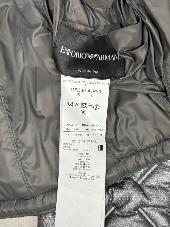 FW2019 Emporio Armani Reversible Asymmetrical Quilted Leather Jacket EdNyeuB 14