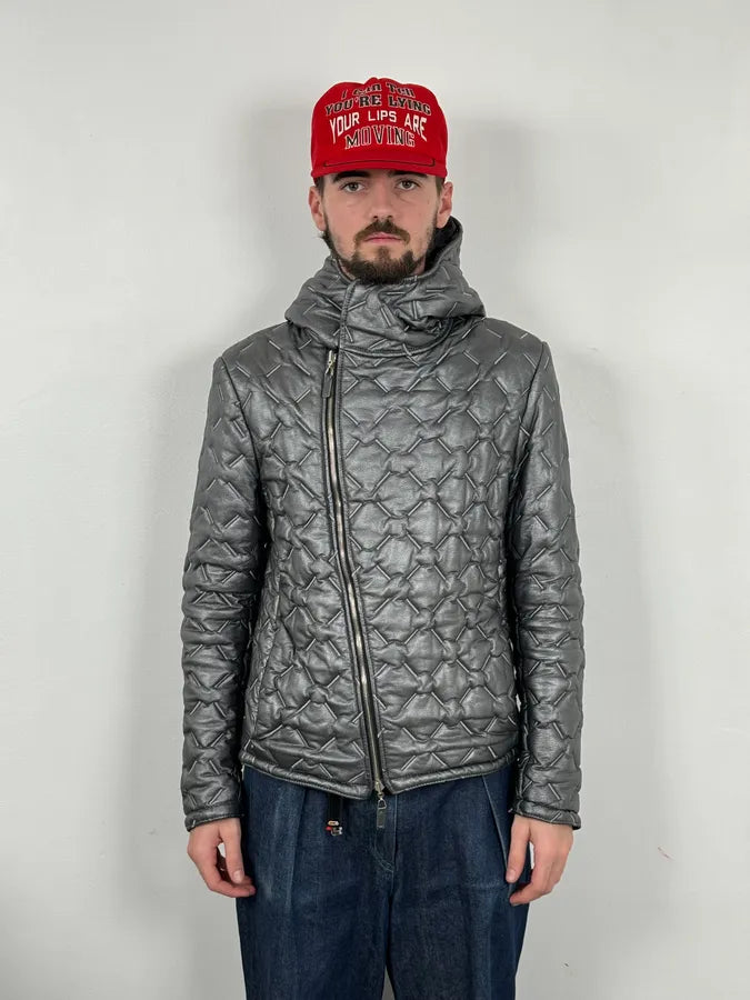 FW2019 Emporio Armani Reversible Asymmetrical Quilted Leather Jacket EdNyeuB 2