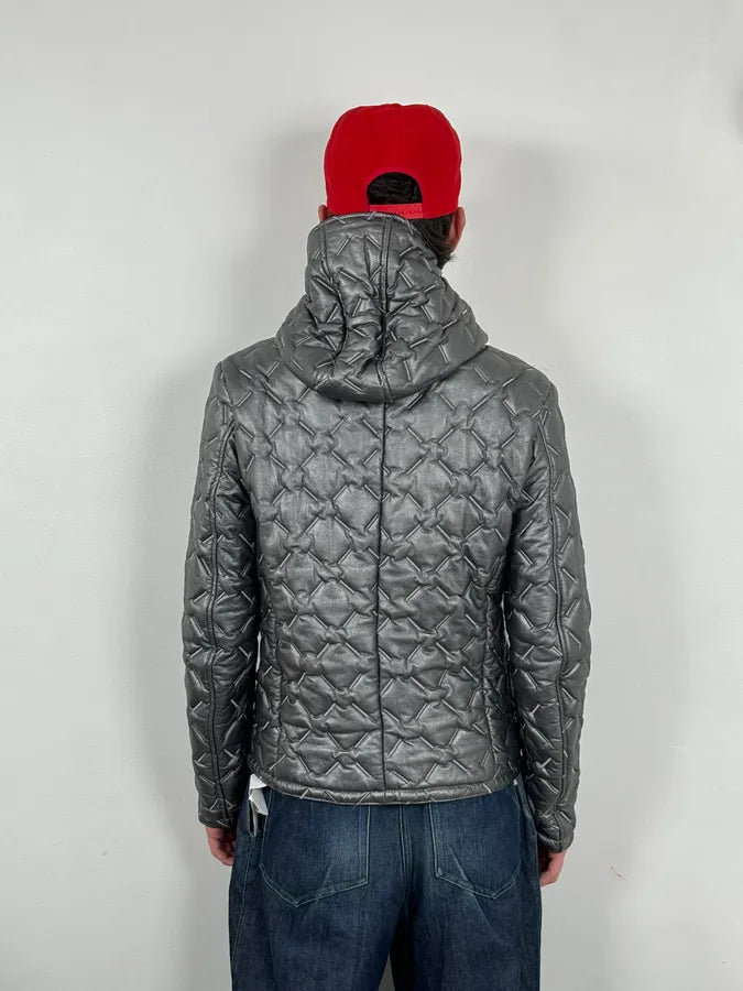 FW2019 Emporio Armani Reversible Asymmetrical Quilted Leather Jacket EdNyeuB 3