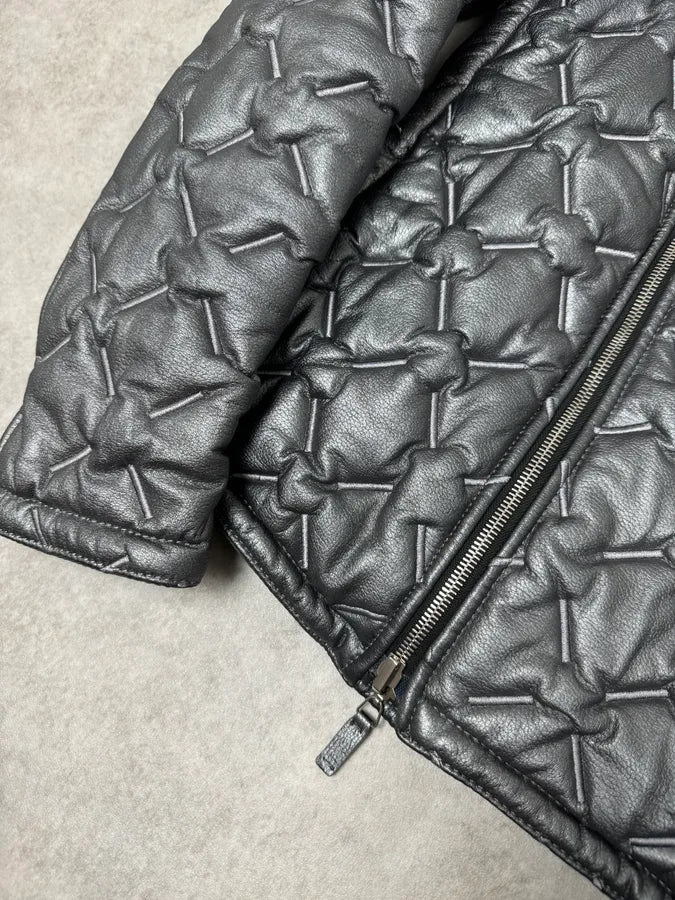 FW2019 Emporio Armani Reversible Asymmetrical Quilted Leather Jacket EdNyeuB 7