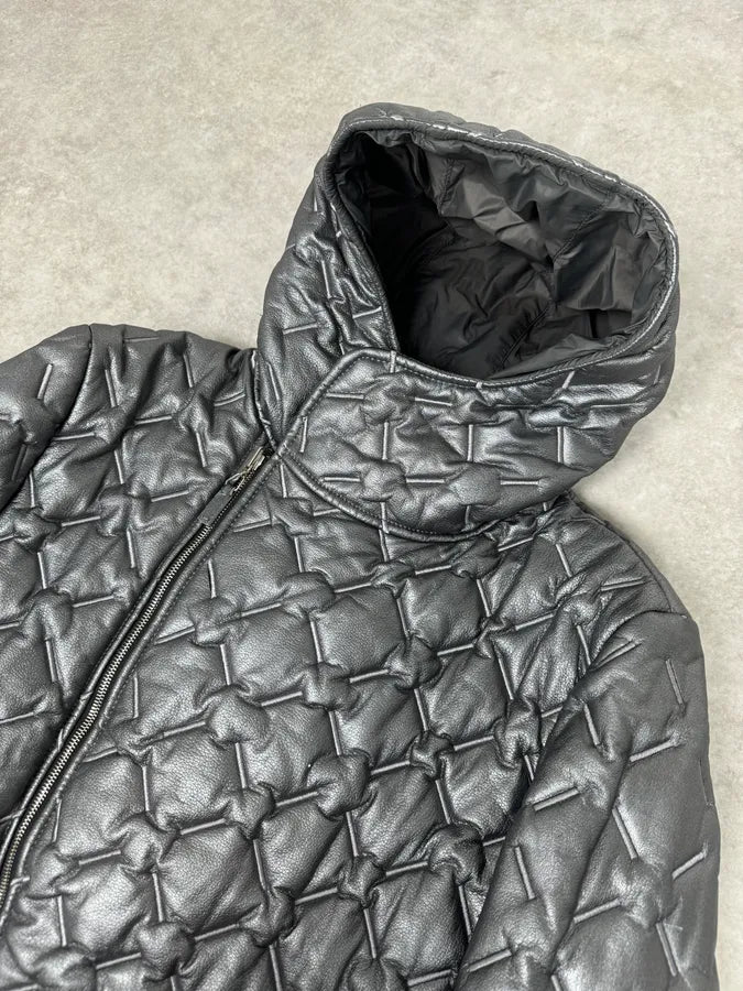 FW2019 Emporio Armani Reversible Asymmetrical Quilted Leather Jacket EdNyeuB 8