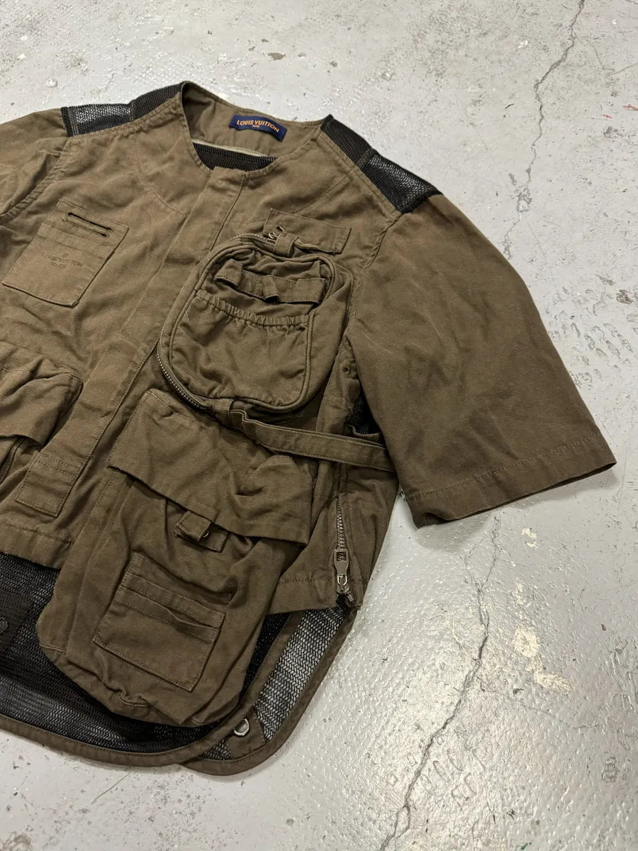 FW2019 Louis Vuitton Khaki Green 3D Pockets Vest Jacket by Virgil Abloh nLAuFNK 11