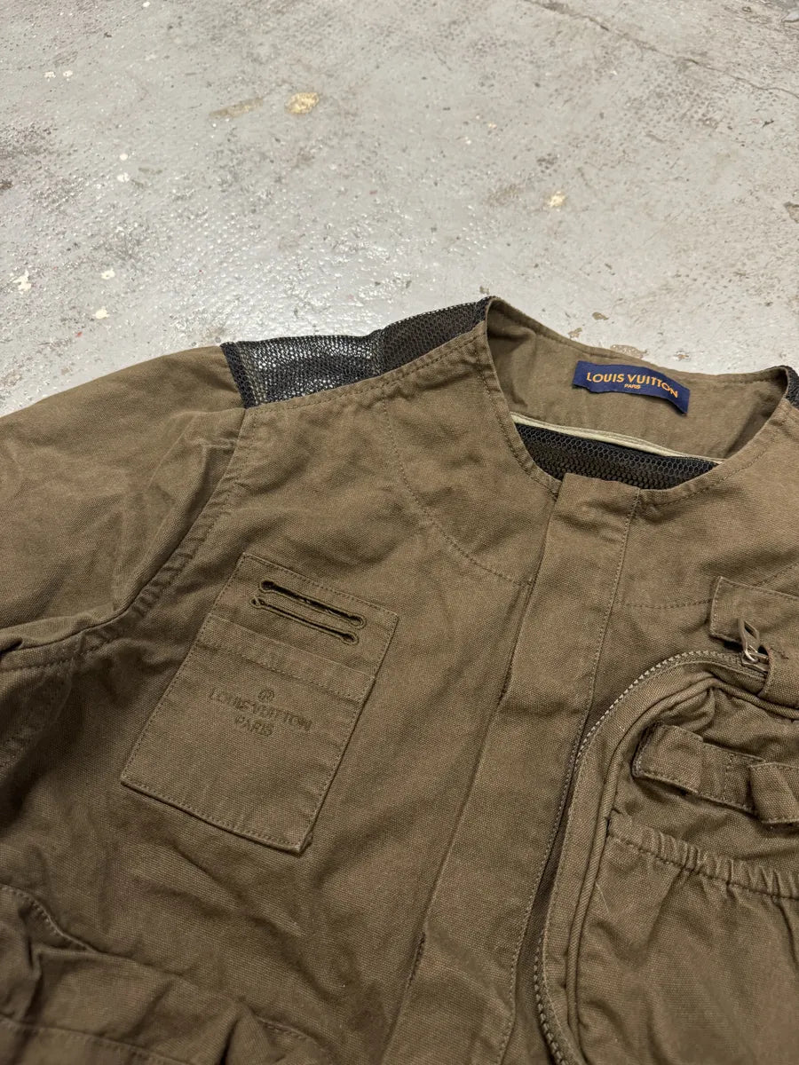 FW2019 Louis Vuitton Khaki Green 3D Pockets Vest Jacket by Virgil Abloh nLAuFNK 13