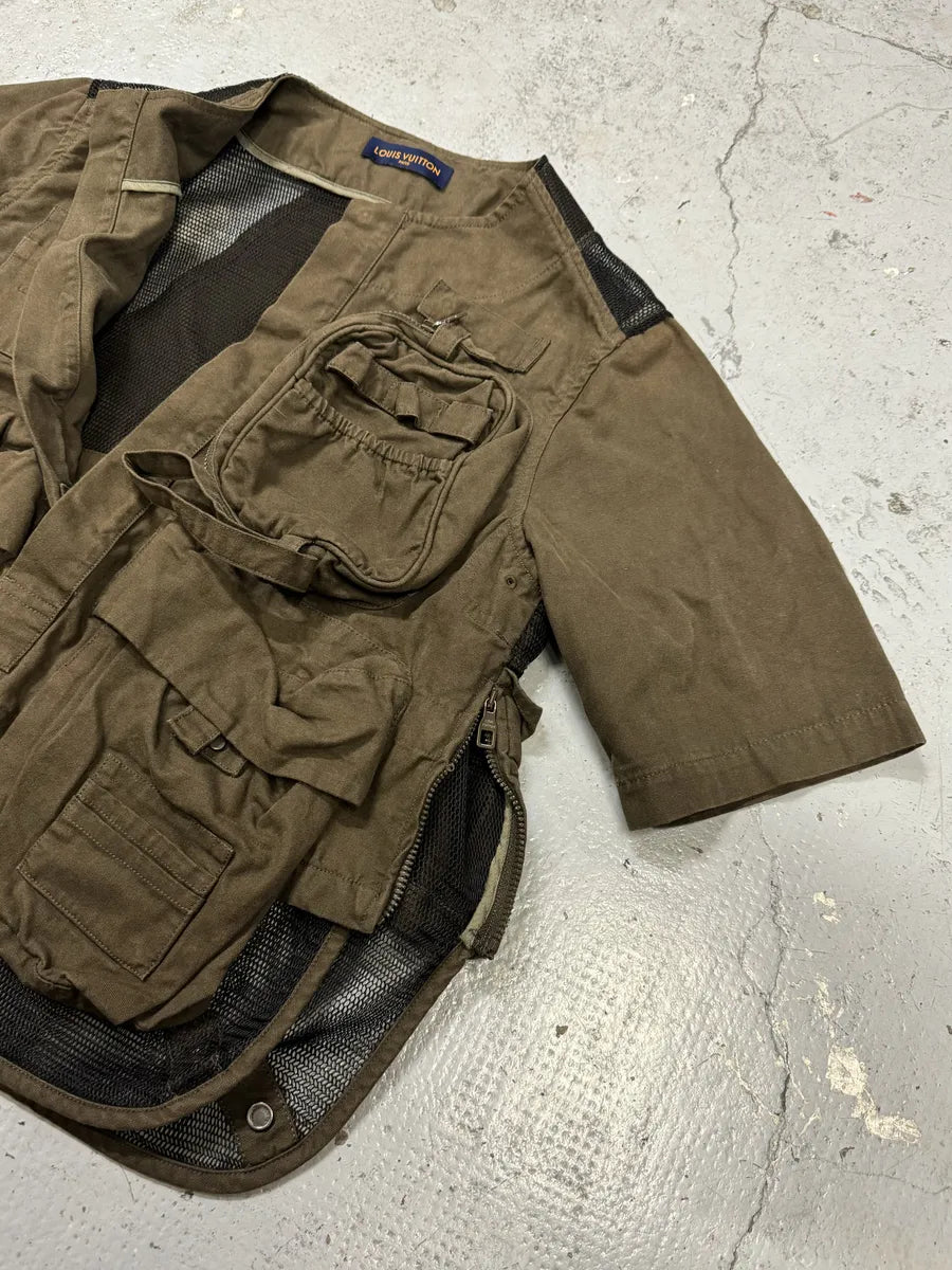 FW2019 Louis Vuitton Khaki Green 3D Pockets Vest Jacket by Virgil Abloh nLAuFNK 5