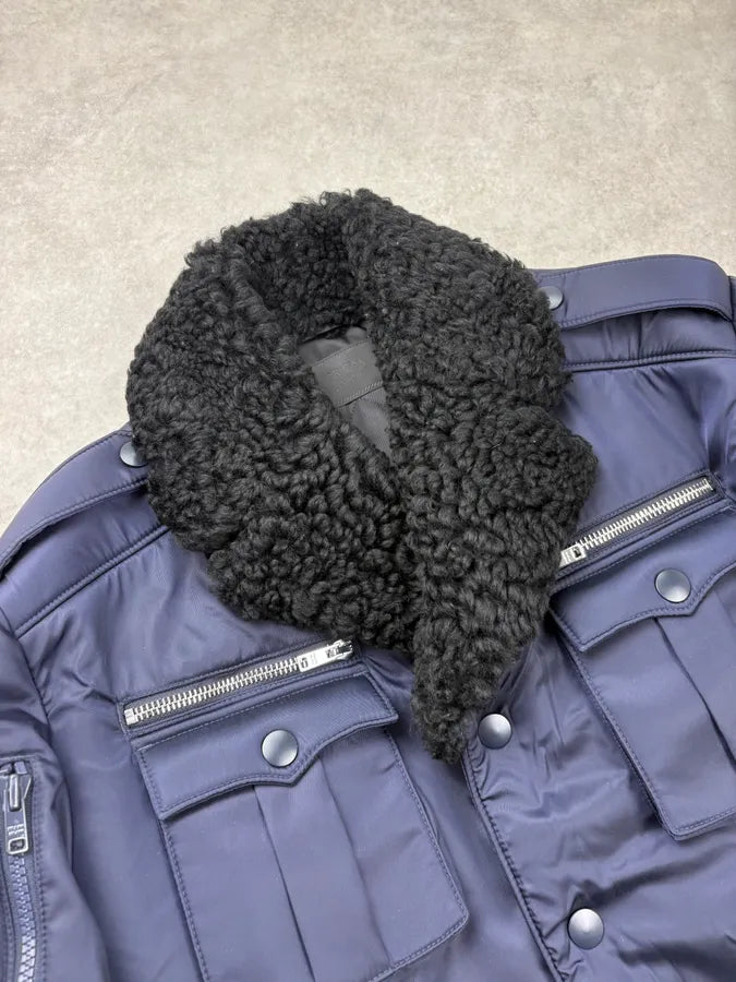 FW2019 Prada Navy Cargo Multi-Pocket Bomber Jacket wPflNYL 5