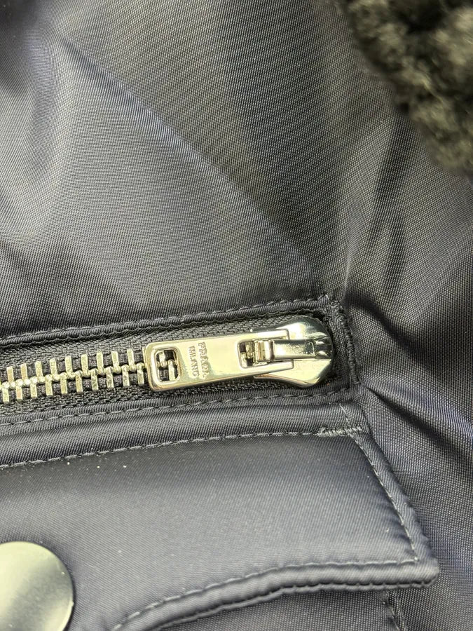 FW2019 Prada Navy Cargo Multi-Pocket Bomber Jacket wPflNYL 9