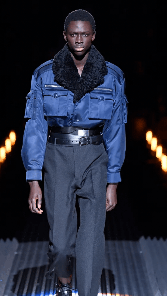 FW2019 Prada Navy Cargo Multi-Pocket Bomber Jacket wPflNYL 2