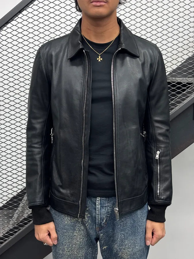 FW2019 Rick Owens Larry Black Leather Jacket KOrMVxp 1