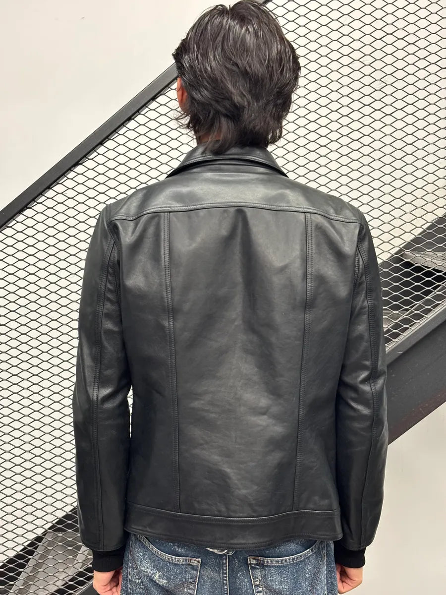 FW2019 Rick Owens Larry Black Leather Jacket KOrMVxp 2