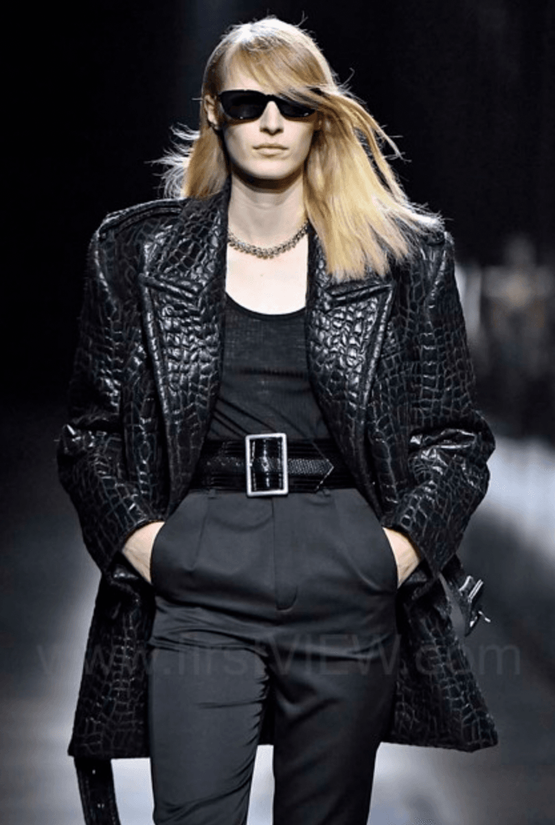 FW2019 Saint Laurent Paris Sample Black Python Leather Blazer Jacket vRWEpSa 2