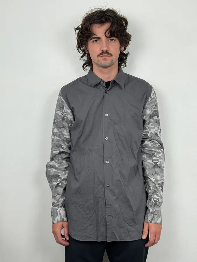 FW2020 Comme des Garçons Black Grey Camo Shirt uFAyLrj 1