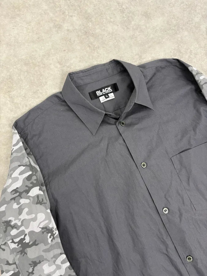FW2020 Comme des Garçons Black Grey Camo Shirt uFAyLrj 4