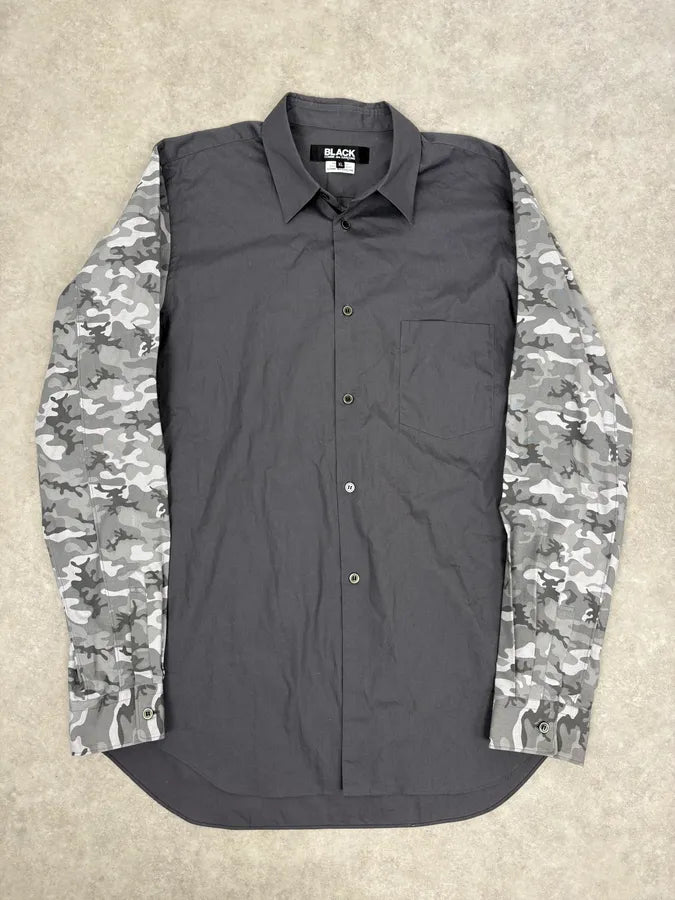 FW2020 Comme des Garçons Black Grey Camo Shirt uFAyLrj 0
